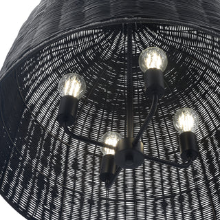 Elise 24.25" Wide 4-Light Pendant - Matte Black