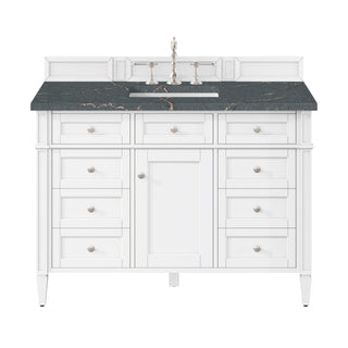 48 Inch Brittany Freestanding Vanity in Bright White / Parisien Bleu Top