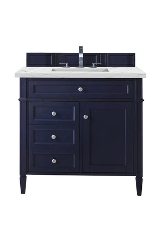 36 Inch Brittany Freestanding Vanity in Victory Blue / Ethereal Noctis Top