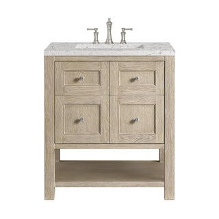 30 Inch Breckenridge Freestanding Vanity in Whitewashed Oak / Eternal Jasmine Pearl Top