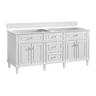 72 Inch Lorelai Freestanding Vanity in Bright White / Lime Delight Top