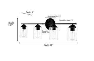 4-Light Vanity Matte Black