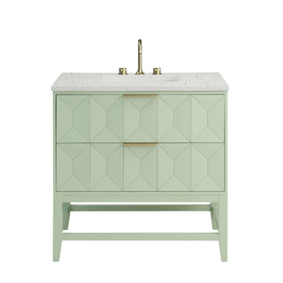 36 Inch Emmeline Freestanding Vanity in Pistachio / Lime Delight Top