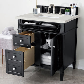 30 Inch Brittany Freestanding Vanity in Black Onyx / Lime Delight Top