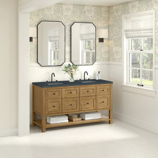 60 Inch Breckenridge Freestanding Vanity in Light Natural Oak / Charcoal Soapstone Top