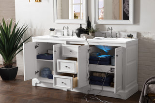 73.25 Inch De Soto Freestanding Vanity in Bright White / White Zeus Top