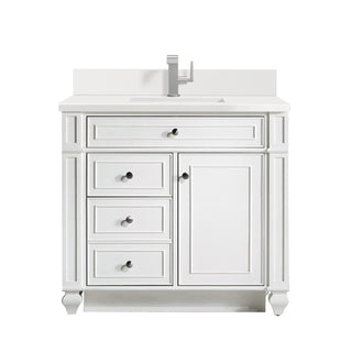 36 Inch Bristol Freestanding Vanity in Bright White / White Zeus Top