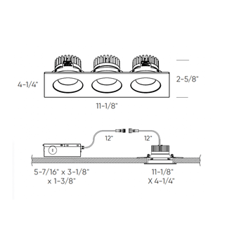 Triple GBR35 Gimbal Downlight
