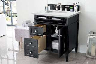 30 Inch Brittany Freestanding Vanity in Black Onyx / Ethereal Noctis Top