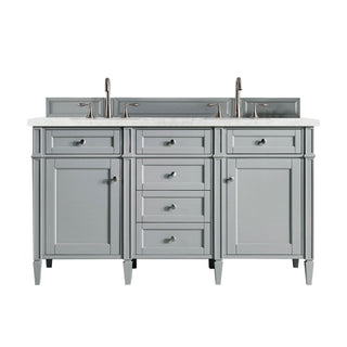 60 Inch Brittany Freestanding Vanity in Urban Gray / Eternal Jasmine Pearl Top