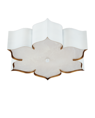 Grand Lotus White Flush Mount