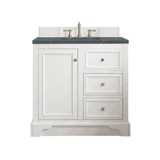 37.25 Inch De Soto Freestanding Vanity in Bright White / Parisien Bleu Top