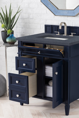 30 Inch Brittany Freestanding Vanity in Victory Blue / Charcoal Soapstone Top