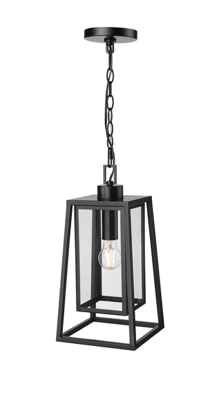 Denzell 8.25" Wide 1-Light Outdoor Hanging Lantern - Powder Coated Black