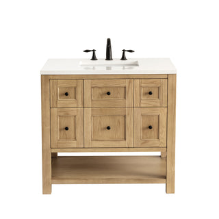36 Inch Breckenridge Freestanding Vanity in Light Natural Oak / White Zeus Top