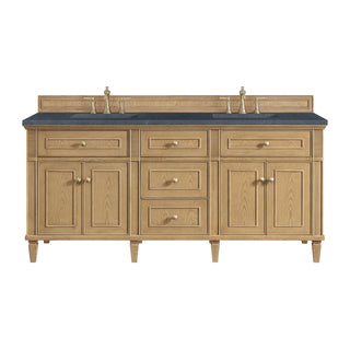 72 Inch Lorelai Freestanding Vanity in Light Natural Oak / Charcoal Soapstone Top