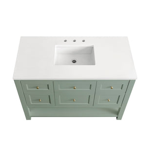 48 Inch Breckenridge Freestanding Vanity in Smokey Celadon / White Zeus Top