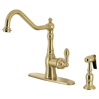 American Classic One Handle Kitchen Faucet in Brushed Brass
