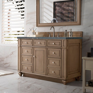 48 Inch Bristol Freestanding Vanity in Whitewashed Walnut / Parisien Bleu Top