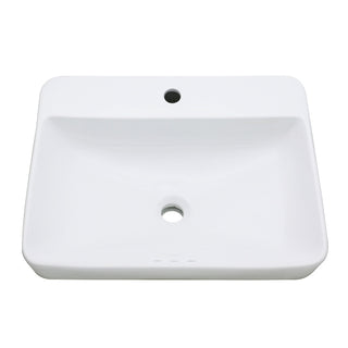 Century 23.63 Inch Drop-In Bathroom Sink in White