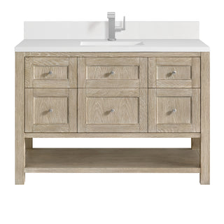 48 Inch Breckenridge Freestanding Vanity in Whitewashed Oak / White Zeus Top