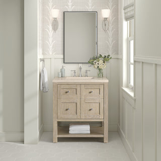 30 Inch Breckenridge Freestanding Vanity in Whitewashed Oak / Eternal Marfil Top