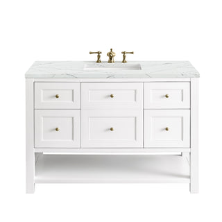 48 Inch Breckenridge Freestanding Vanity in Bright White / Ethereal Noctis Top