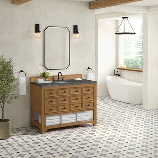 48 Inch Malibu Freestanding Vanity in Amber Birch / Parisien Bleu Top