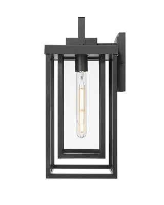 McDonough 18" High 1-Light Outdoor Wall Lantern - Powder Coated Black