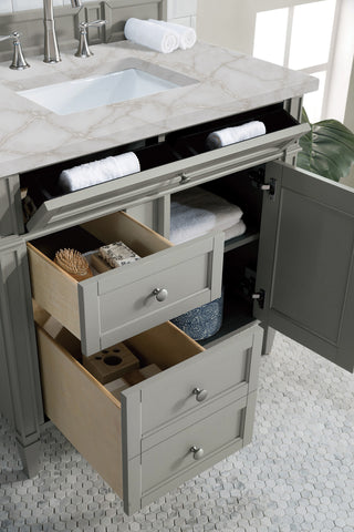36 Inch Brittany Freestanding Vanity in Urban Gray / Victorian Silver Top