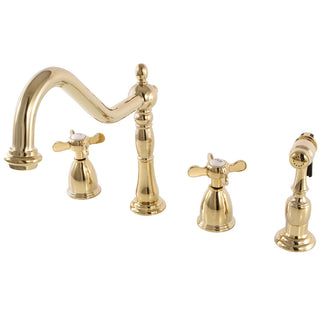 Essex Widespread Kitchen Faucet in Polished Brass