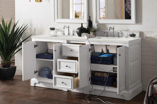 73.25 Inch De Soto Freestanding Vanity in Bright White / Lime Delight Top