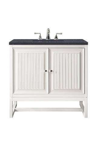 30 Inch Athens Dual Mount Vanity in Glossy White / Charcoal Soapstone Top