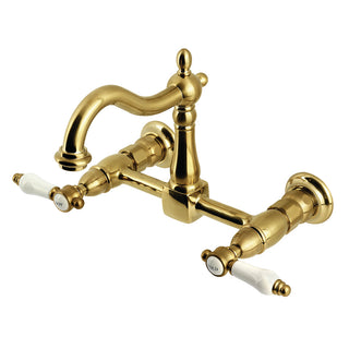 Bel-Air Wall Mount Kitchen Faucet in Brushed Brass