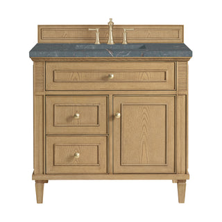 36 Inch Lorelai Freestanding Vanity in Light Natural Oak / Parisien Bleu Top