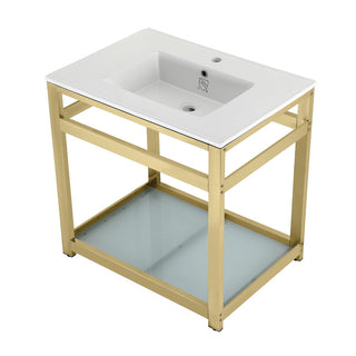 Quadras 31.13 Inch Console Sink in White