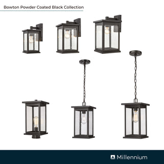 Bowton 1-Light Outdoor Wall Sconce Powder Coated Black