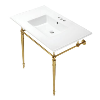 Edwardian 37.38 Inch Console Sink in White