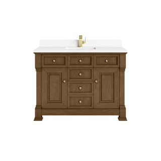 48 Inch Brookfield Freestanding Vanity in Honey Oak / White Zeus Top