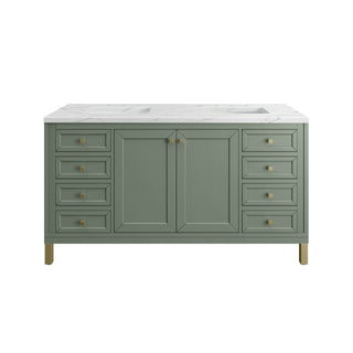 60 Inch Chicago Freestanding Vanity in Smokey Celadon / Ethereal Noctis Top