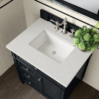 30 Inch Brittany Freestanding Vanity in Black Onyx / Lime Delight Top
