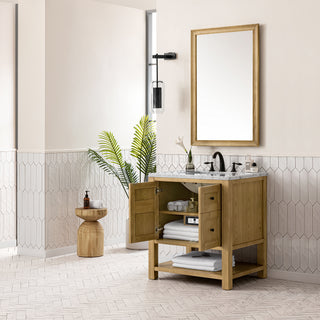 30 Inch Breckenridge Freestanding Vanity in Light Natural Oak / Carrara White Top