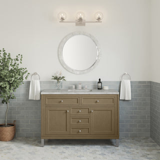 48 Inch Chicago Freestanding Vanity in Walnut Whisper / Victorian Silver Top