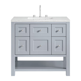 36 Inch Breckenridge Freestanding Vanity in Serenity Blue / Arctic Fall Top