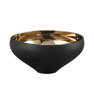 Greer Bowl - Tall Black and Gold