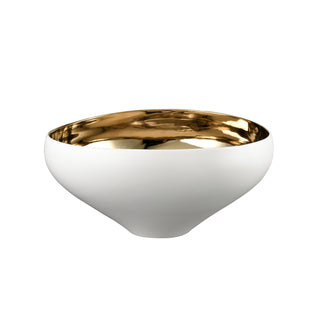 Greer Bowl - Tall White and Gold