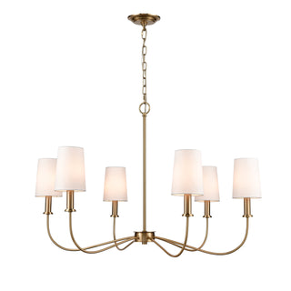 West Point 36'' Wide 6-Light Chandeliers - Brass