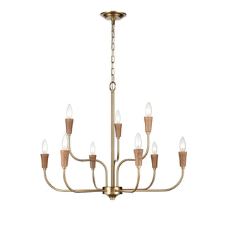 Inga 29'' Wide 9-Light Chandeliers - Brass