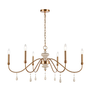 French Connection 38'' Wide 6-Light Chandeliers - Satin Brass