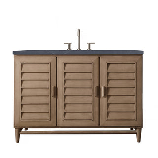 48 Inch Portland Freestanding Vanity in Whitewashed Walnut / Charcoal Soapstone Top
